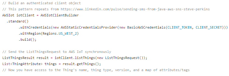 AWS IoT client example