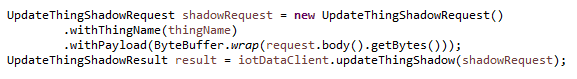 AWS IoT updating shadow state example